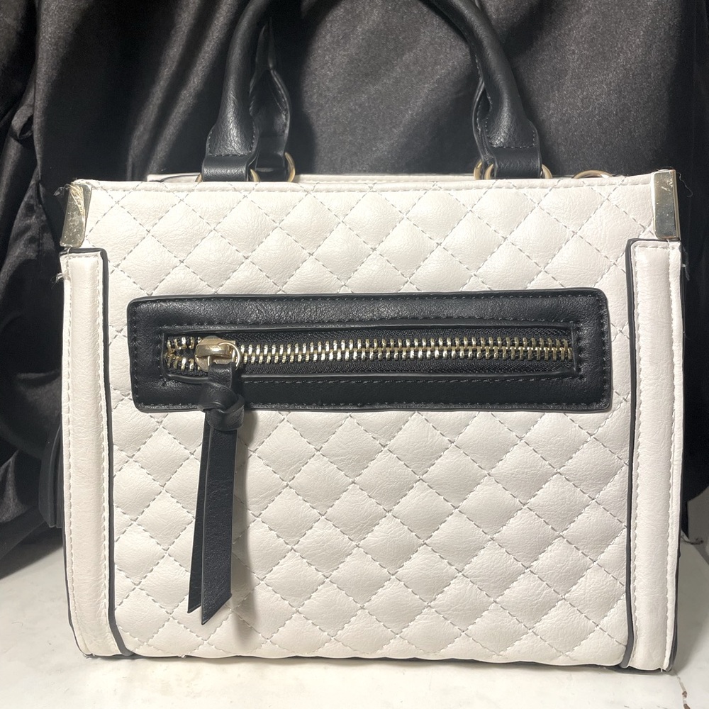 Aldo black and white square purse